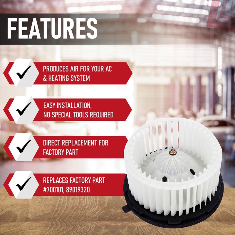 AA Ignition AC Blower Motor with Fan - Replaces 700191, 75748, 89019320, 89019301 - Compatible with Chevy, GMC & Cadilalc Vehicles - Silverado, Suburban, Avalanche, Sierra, Yukon, Yukon XL 1500, 2500 - Image 2
